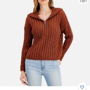 Hippie Rose Junior’s Cropped Knitted Sweater-Hoodie